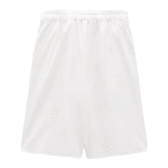 ZARA | White | EMBROIDERED LONG SHORTS - Picture 3 of 11